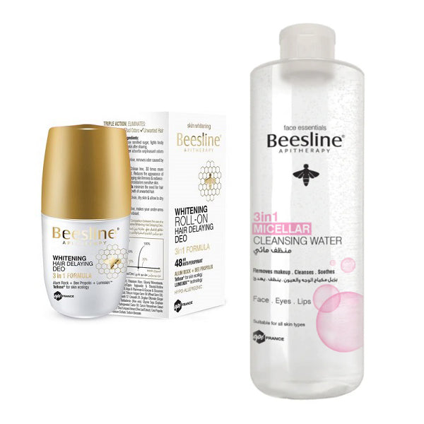 Beesline Whitening Roll-on Hair Delaying Deo 50ml + Beesline 3 In 1 Micellar Cleansing Water 400ml