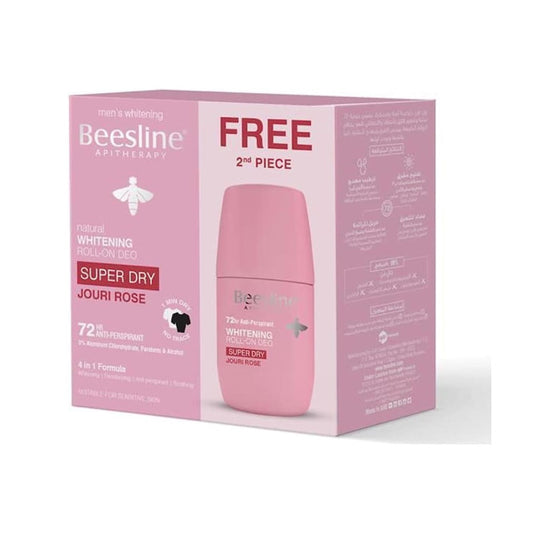 Beesline Whitening Roll On Deo Super Dry Jouri Rose 2x50ml (1+1 Free)