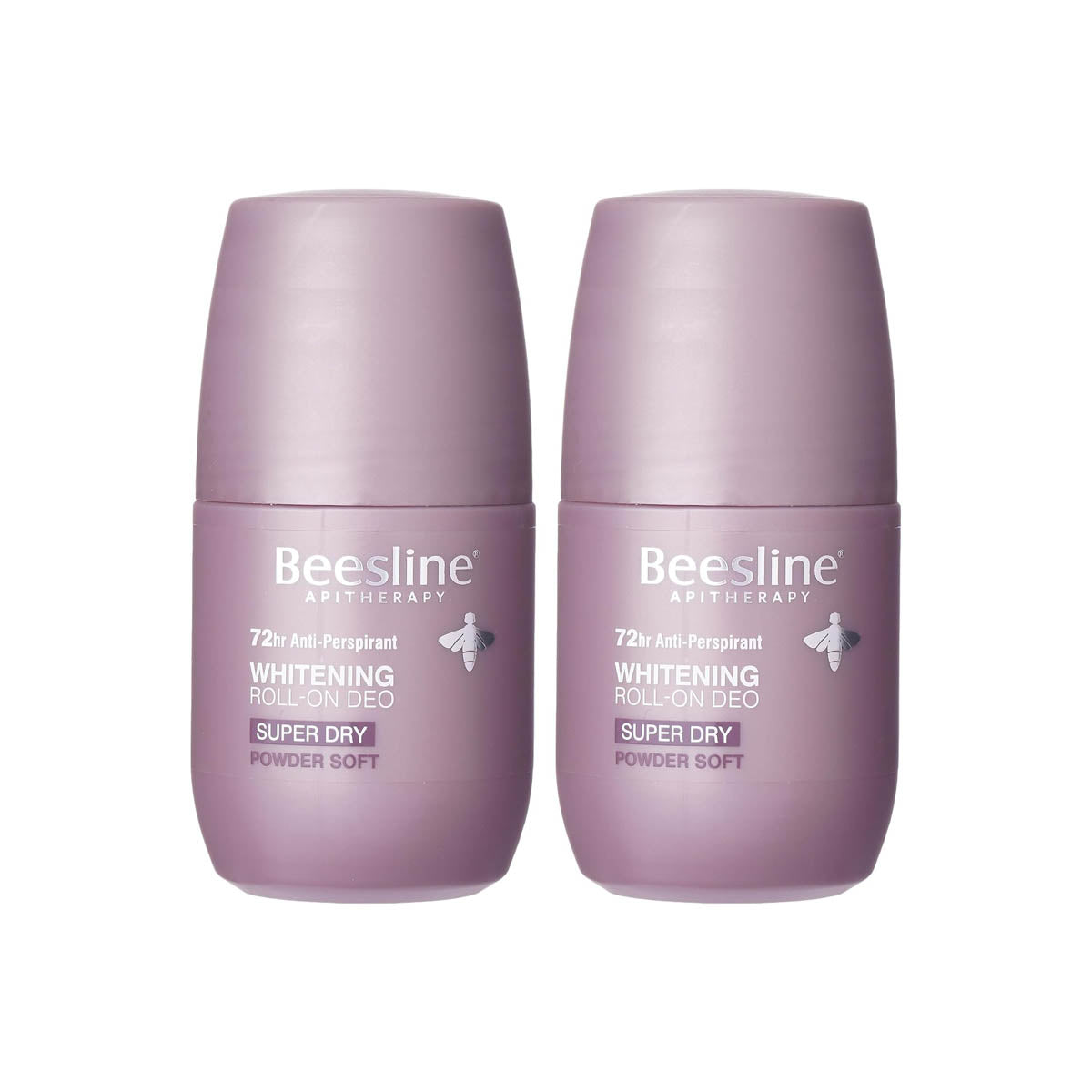 Beesline Whitening Roll On Deo Super Dry Powder Soft 2x50ml (1+1 Free)