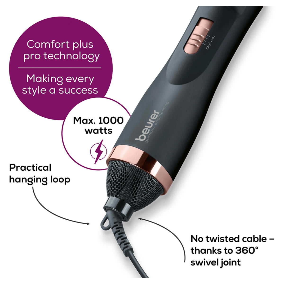 Beurer Roating Hot Air Brush - Ht 80