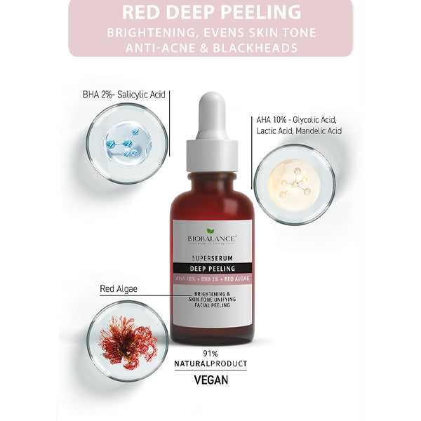 Bio Balance Deep Peeling AHA10% + BHA2% + RED ALGAE Super Serum 30ml ...