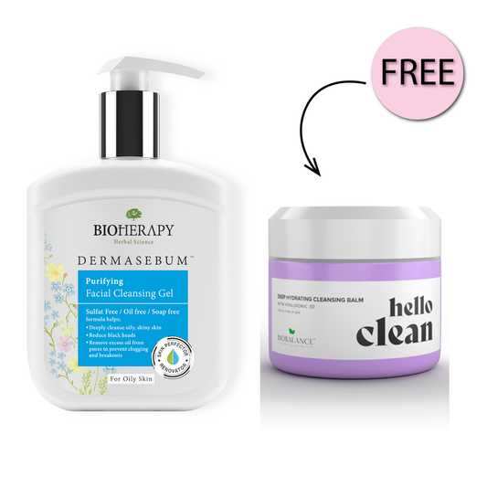 Bio Balance Dermasebum Purifying Facial Cleansing Gel 250ml + Free Hello Clean 100ml