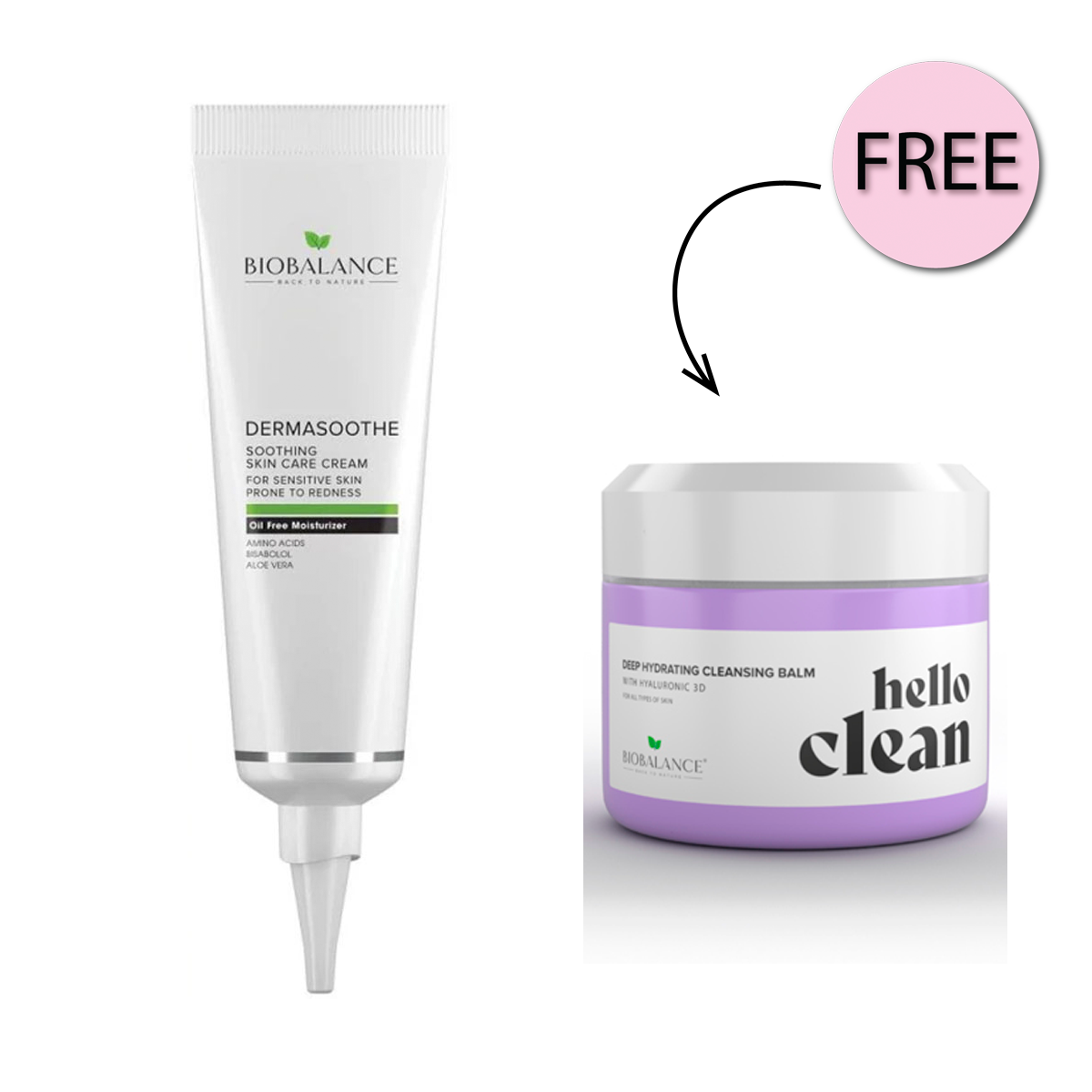Bio Balance Dermasoothe Soothing Skin Care Cream 55ml + Free Hello Clean 100ml Bio Balance Dermasoothe Soothing Skin Care Cream 55ml + Free Hello Clean 100ml