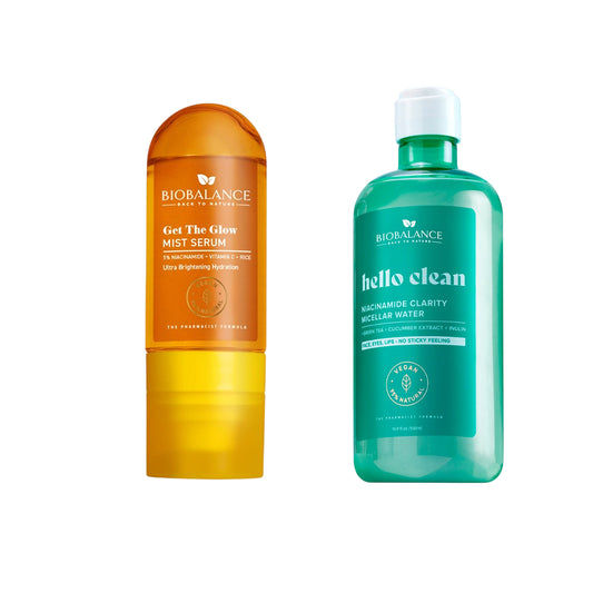 Bio Balance Get The Glow Mist Serum 80ml + Bio Balance Hello Clean Niacinamide Clarity Micellar Water 500ml