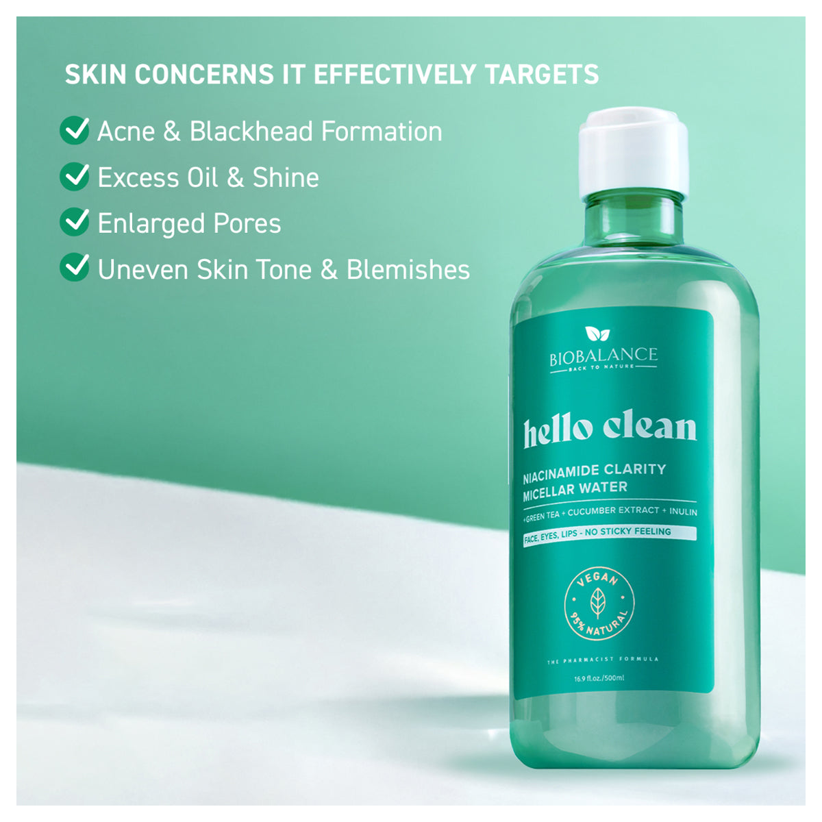 Bio Balance Hello Clean Niacinamide Clarity Micellar Water 500ml Bio Balance Hello Clean Niacinamide Clarity Micellar Water 500ml