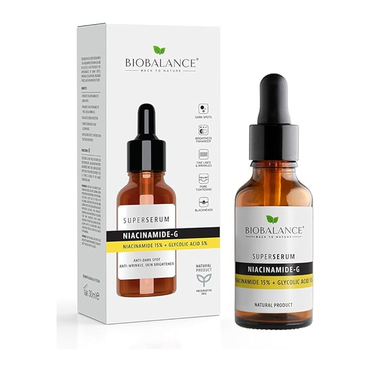 Bio Balance Niacinamide-g  Niacinamide 15% + Glycolic Acid 5% Super Serum 30ml