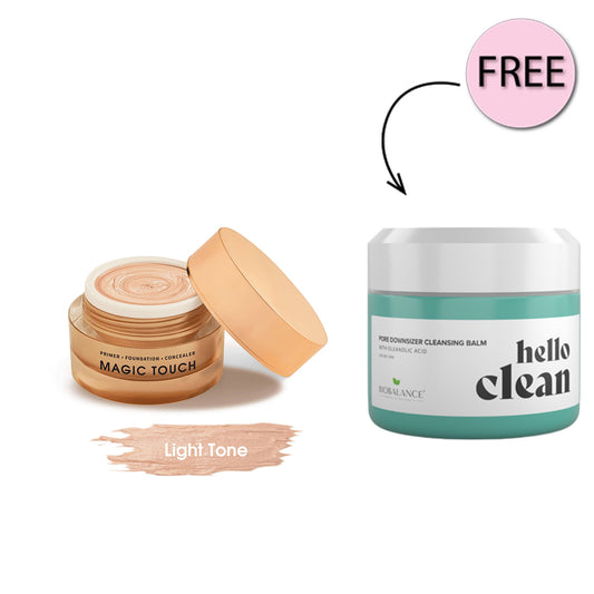 Bio Balance Magic Touch Foundation, Primer And Concealer Light 30ml + Free Bio Balance Hello Clean Pore Downsizer Cleansing Balm With Oleanolic Acid 100ml