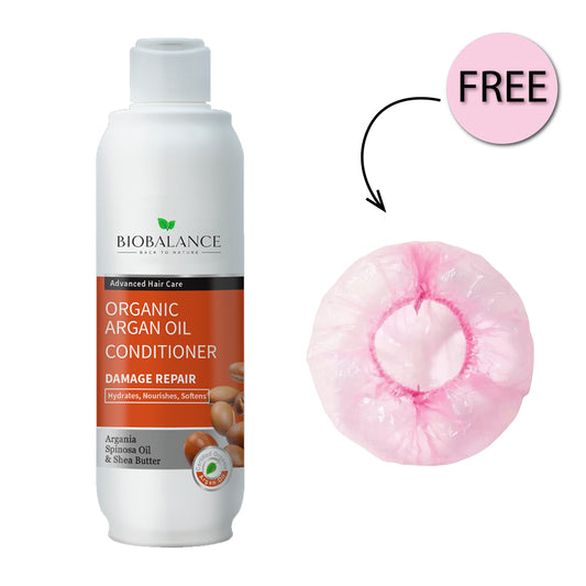 Bio Balance Organic Argan Oil Damage Repair Conditioner 330ml + Free Shower Cap