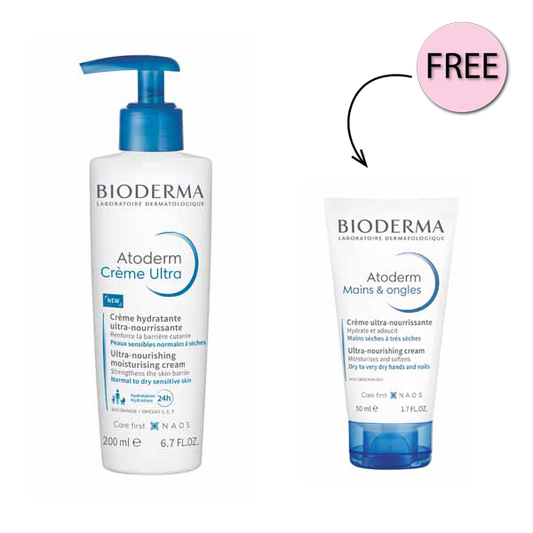 Bioderma Atoderm Creme Ultra-nourishing Cream 200ml + Free Atoderm Hands And Nails Cream 50ml