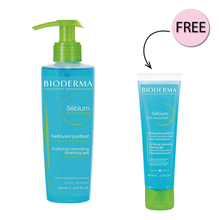 Load image into Gallery viewer, Bioderma Sebium Gel Moussant Purifying Cleansing Foaming Gel 200ml + Free Sebium Gel 45ml