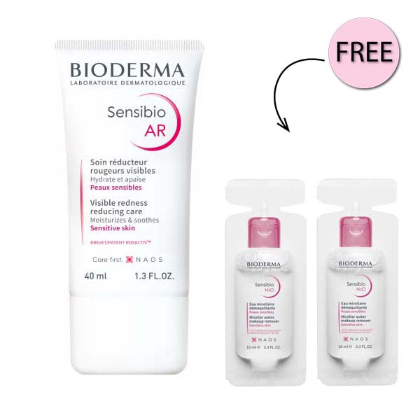 Bioderma Sensibio Ar Visible Redness Reducing Care 40ml + 2 Free Bioderma Sensibio H2o 10ml