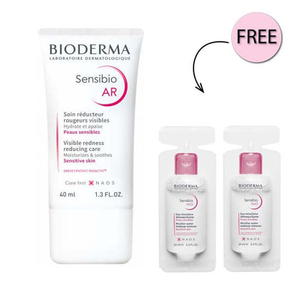 Bioderma Sensibio Ar Visible Redness Reducing Care 40ml + 2 Free Bioderma Sensibio H2o 10ml