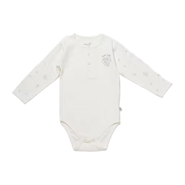 Biorganic Koala Jungle Body Long Sleeve Grey (Size 86) 18-24 M