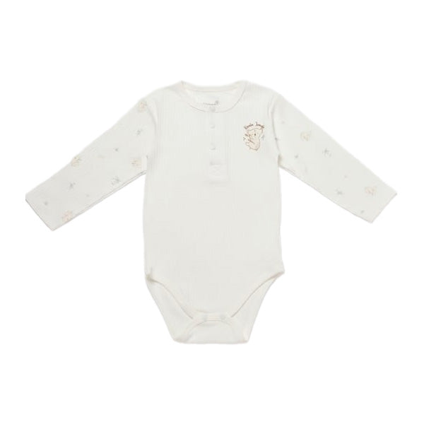 Biorganic Koala Jungle Body Long Sleeve Mint (Size 86) 18-24 M