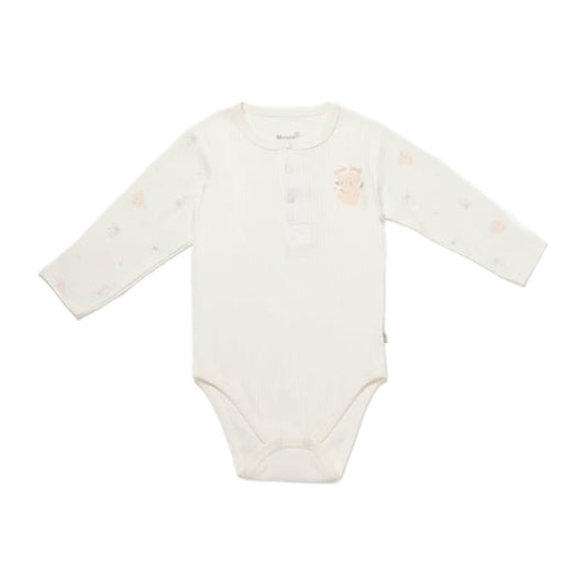 Biorganic Koala Jungle Body Long Sleeve Pink (Size 86) 18-24 M