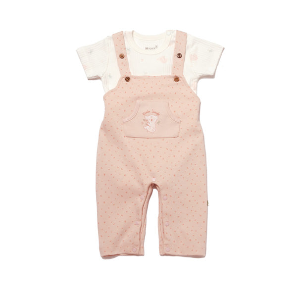 Biorganic Koala Jungle Slopet Overall Pink 