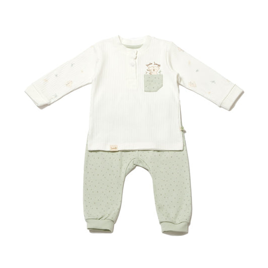 Biorganic Koala Jungle Sweatshi̇rt And Trousers Mint 