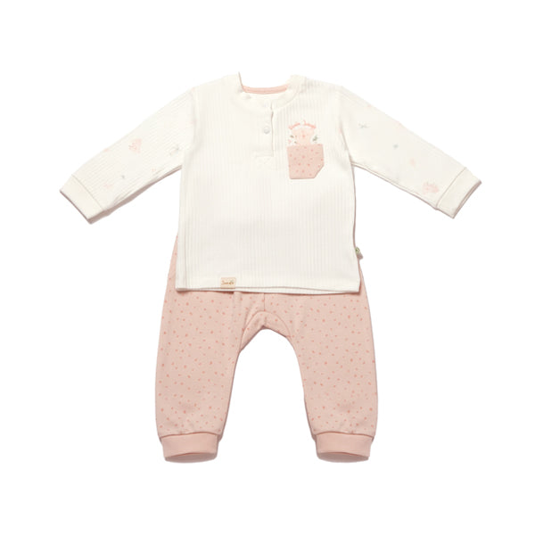 Biorganic Koala Jungle Sweatshi̇rt And Trousers Pink