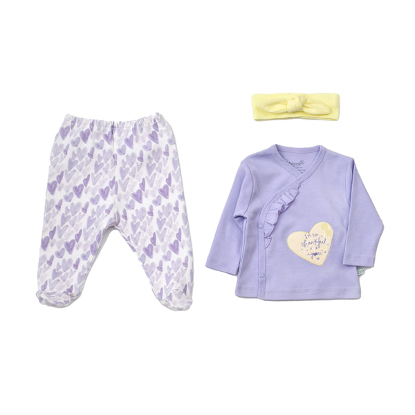 Biorganic Love You Baby 3 Pieces Set Purple