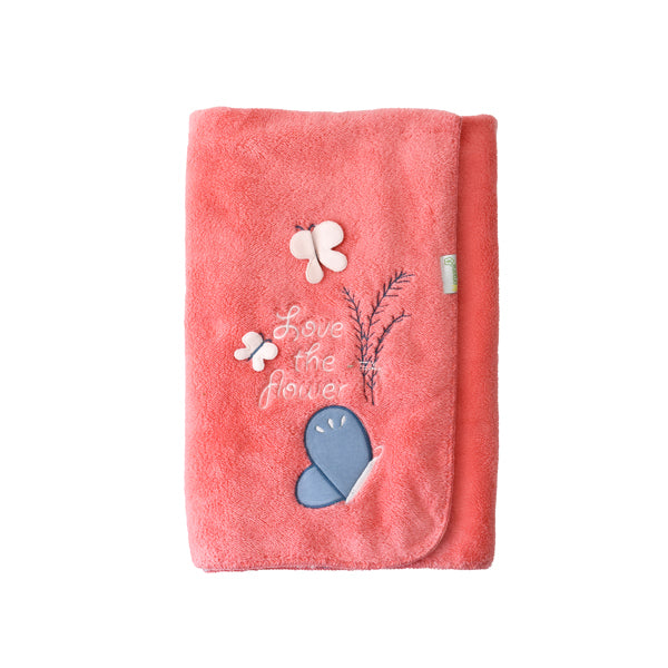 Biorganic Wi̇ld Flowers Welsoft Blanket Pink