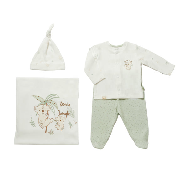 Biorganic Koala Jungle Blanket 4 Pieces Set (Size 56) 0-3 M