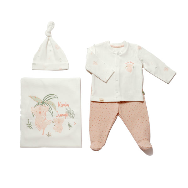 Biorganic Koala Jungle Blanket 4 Pieces Set (Size 56) 0-3 M