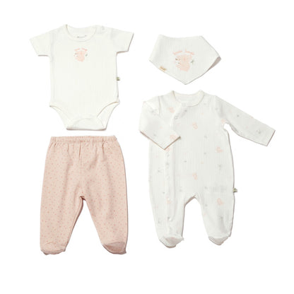 Biorganic Koala Jungle Romper 4 Pieces Set (Size 56) 0-3M