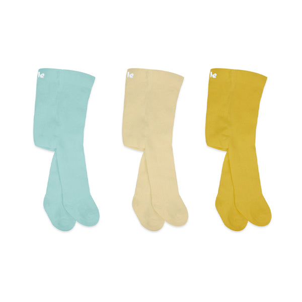 Bistyle 3-pairs Combed Cotton Long Socks (Blue, Brown, Yellow)