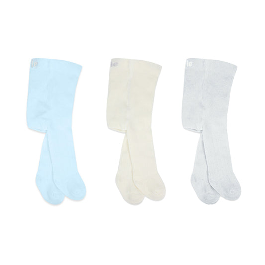 Bistyle 3-pairs Combed Cotton Long Socks (0-6) M (Blue, Grey, Beige)