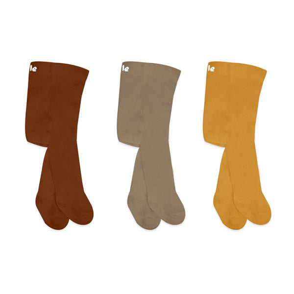 Bistyle 3-pairs Combed Cotton Long Socks (0-6) M (Orange, Brown, Yellow)