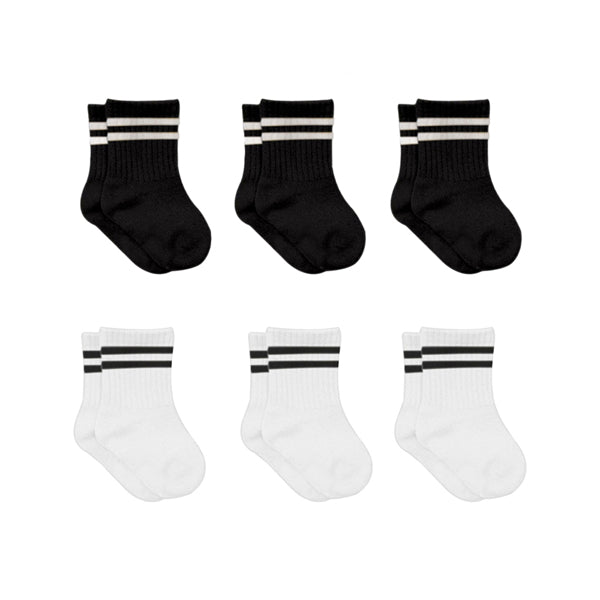 Bistyle 6-pairs Combed Circlip Quarter Socks Colored