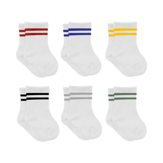 Bistyle 6-pairs Combed Circlip Quarter Socks Colored