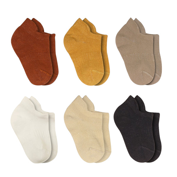 Bistyle 6-pairs Combed Liner Socks Colored