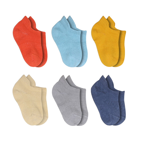 Bistyle 6-pairs Combed Liner Socks Colored