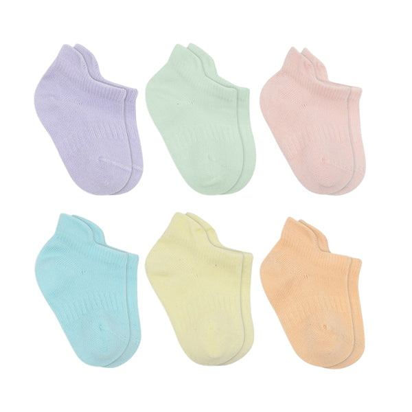 Bistyle 6-pairs Combed Liner Socks Colored