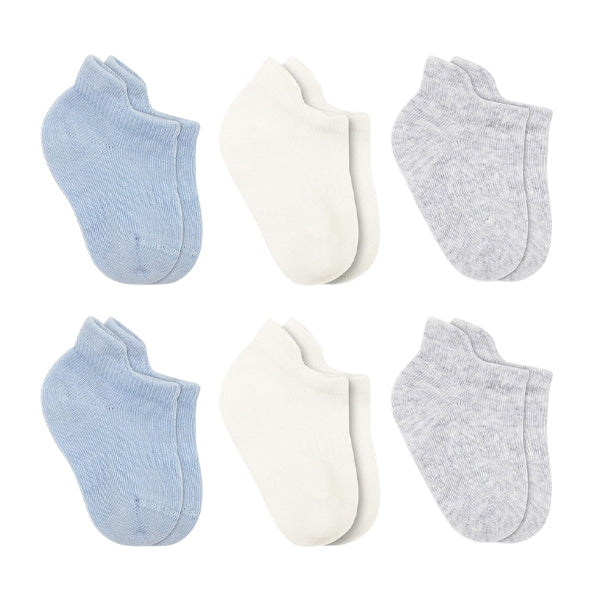 Bistyle 6-pairs Combed Liner Socks (Blue, Grey, Beige)