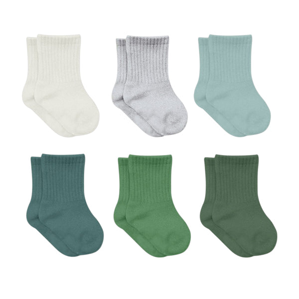 Bistyle Colors 6-pairs Combed Flat Quarter Socks Colored