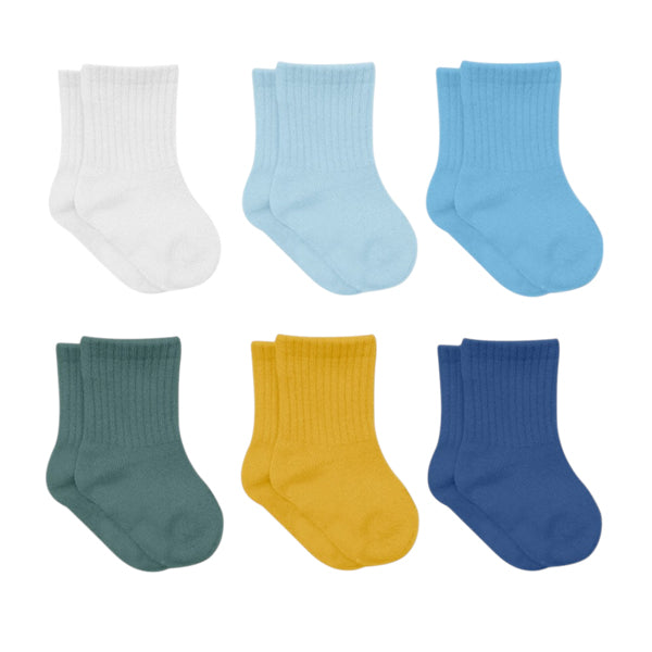 Bistyle Colors 6-pairs Combed Flat Quarter Socks Colored