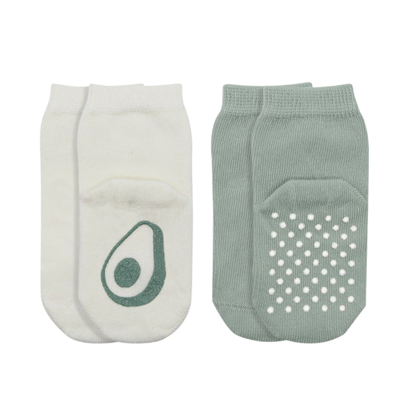 Bistyle Organic 2-pairs Combed Non-slip Socks Green