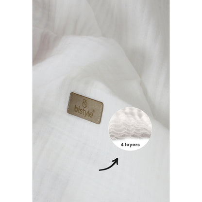 Bistyle Organic Muslin 4 Layers Blanket (120x120 Cm) Cream