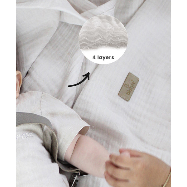 Bistyle Organic Muslin 4 Layers Blanket (120x120 Cm) Mocha