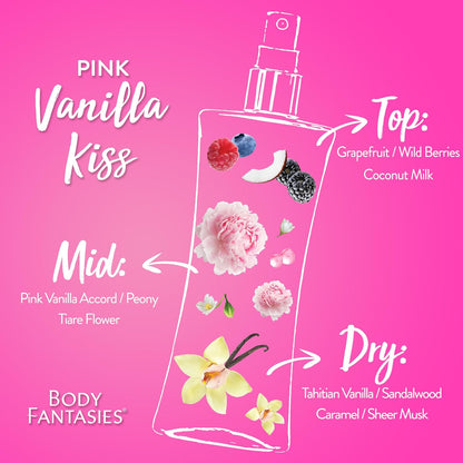 Body Fantasies Pink Vanilla Kiss Body Spray 236ml