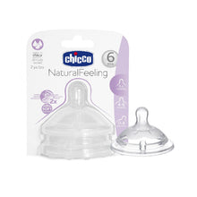 Load image into Gallery viewer, CHICCO NATURAL FEELING TEAT 6M+ FAST FLOW 2 PCS