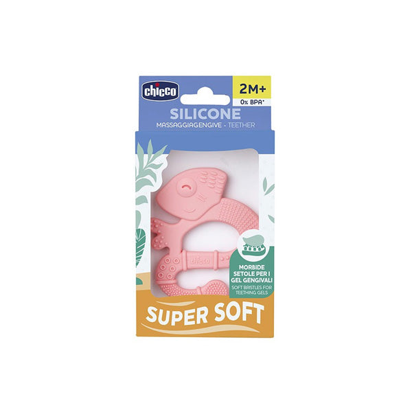 CHICCO SOFT BRISTLES TEETHER PINK 2M+
