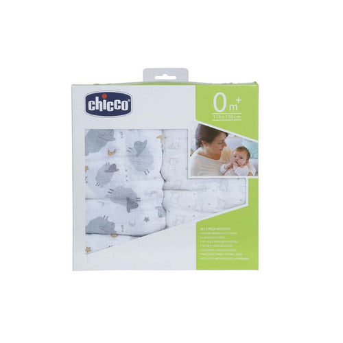 CHICCO SWADDLES SET 2PCS BEAR&GREY SHEEP