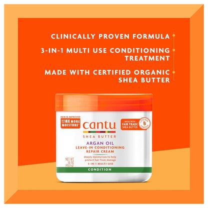 Cantu Argan Oil Leave In Conditioning Repair Cream 453g