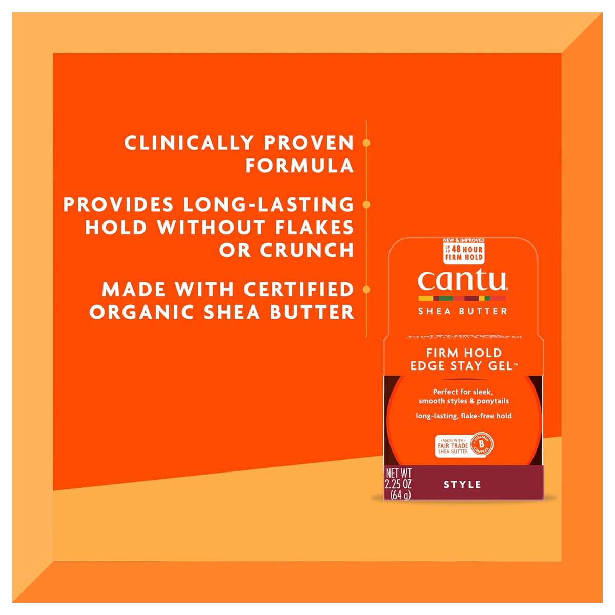 Cantu Firm Hold Edge Stay Gel 64g Cantu Firm Hold Edge Stay Gel 64g