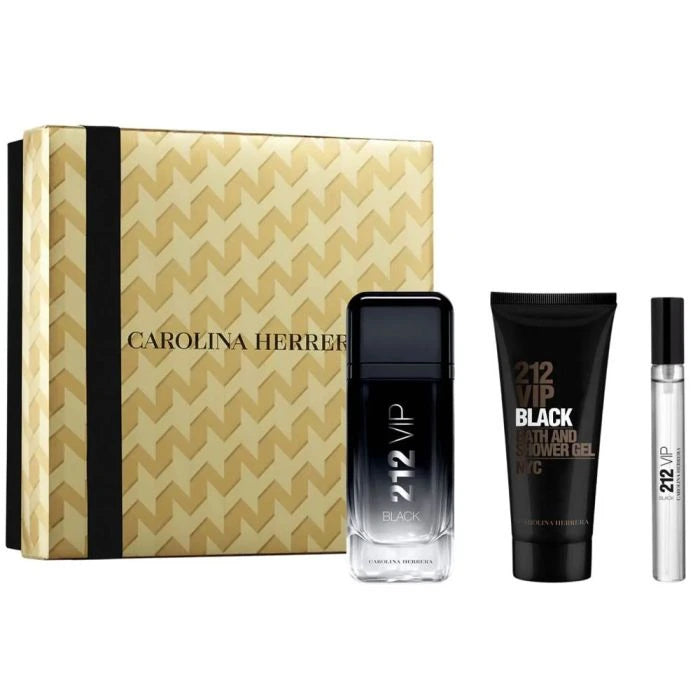 Carolina Herrera 212 Vip Black 3 Piece Gift Set Edp For Men