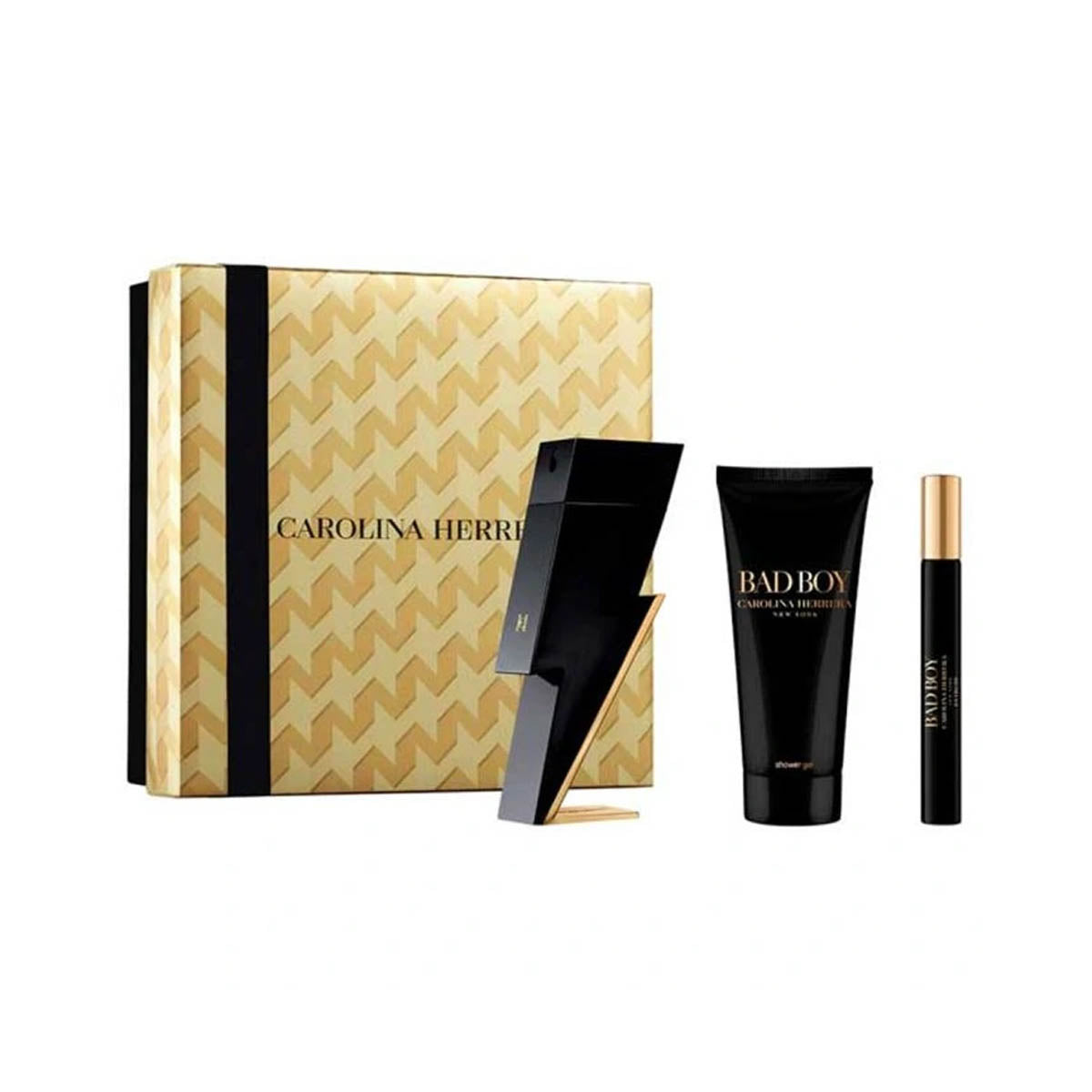 Carolina Herrera Bad Boy Edt 100ml + Edt 10ml + Shower Gel 100ml Gift Set For Men