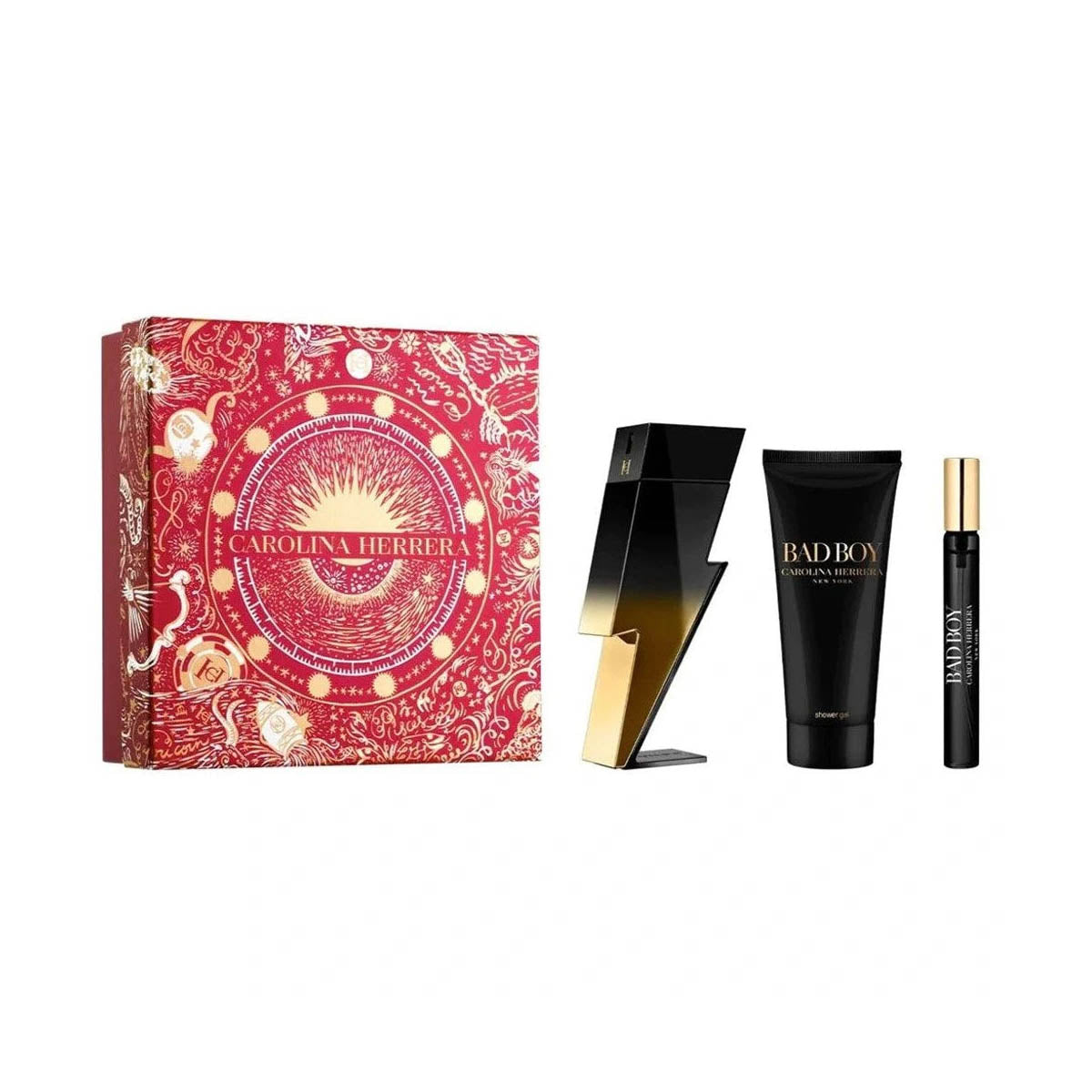 Carolina Herrera Bad Boy Extreme Edp 100ml + Edp 10ml + Shower Gel 100ml Gift Set For Men